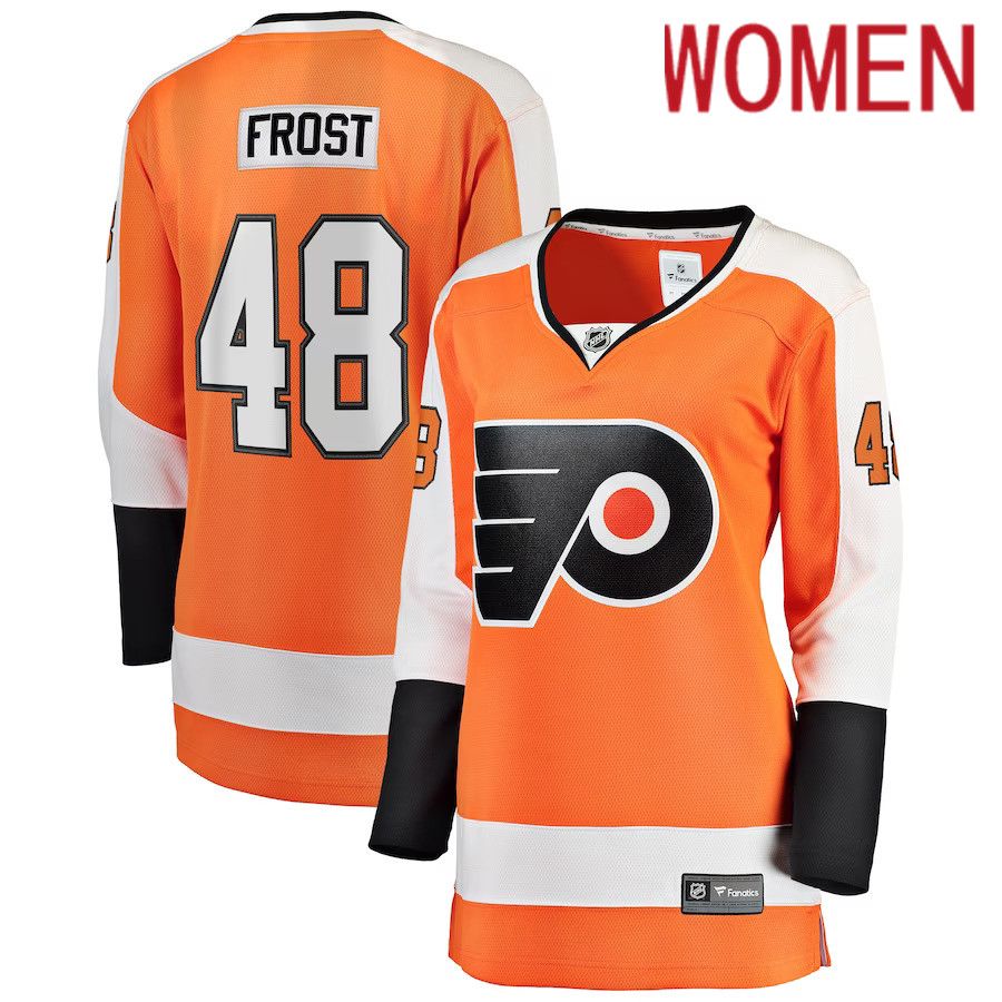 Women Philadelphia Flyers #48 Morgan Frost Fanatics Branded Orange Breakaway Player NHL Jersey